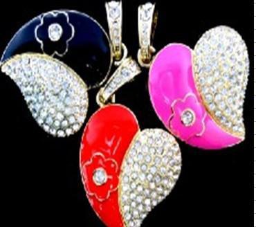 【工廠批發】USB3.0愛心形花兒U盤 珠寶U盤64G 定制 價格、廠家與圖片詳情