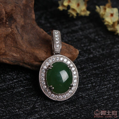 精選天然和田碧玉吊墜 925銀項墜女款，廠家直銷帶證書